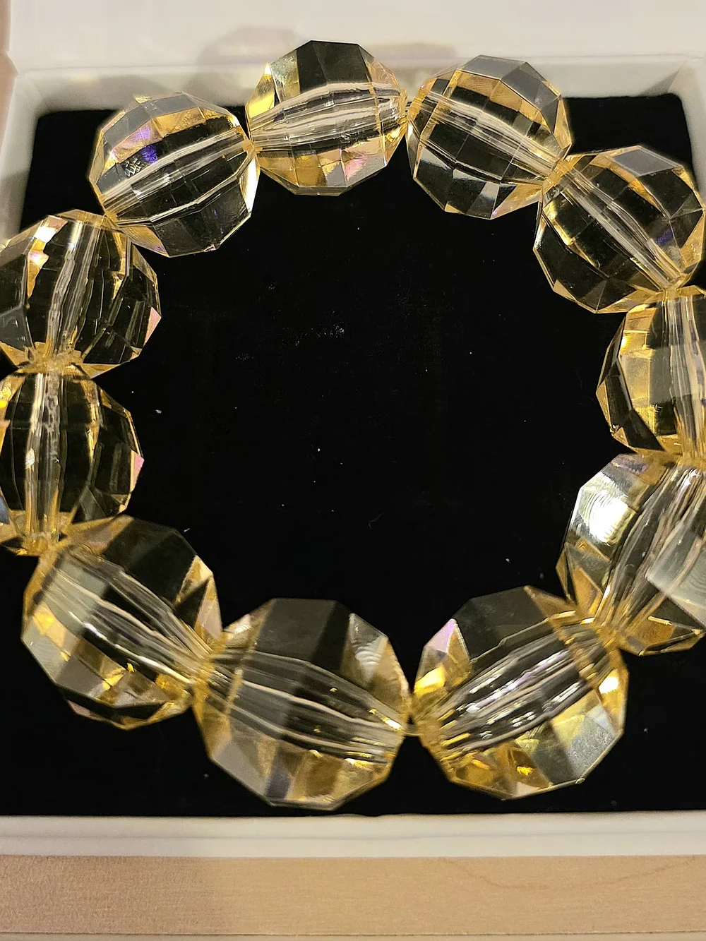 Faceted Citrine-Color Stretch Bracelet